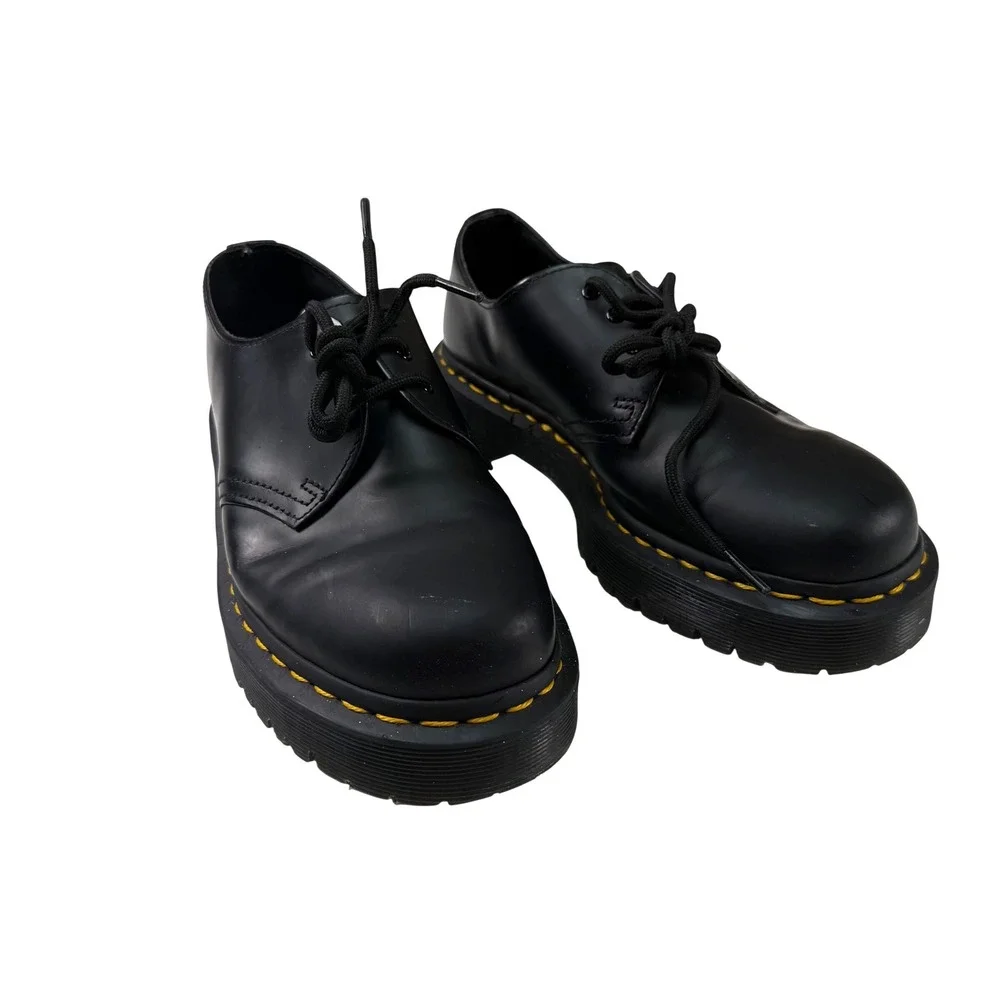 Dr Martens 1461 Bex Womens 8 Mens 7 Black Leather Platform Oxford Shoes